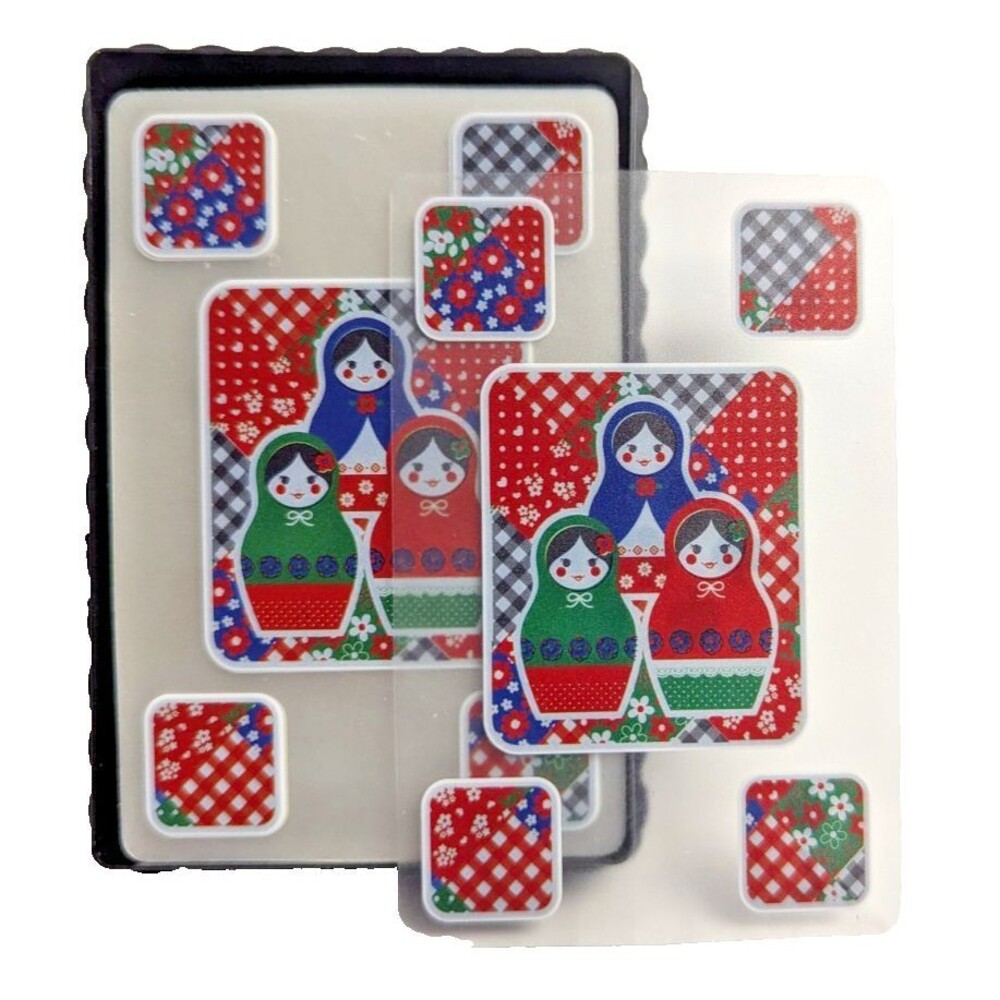 Nesting Dolls Patchwork Playing Cards 54 Transparent Waterproof Plastic Case